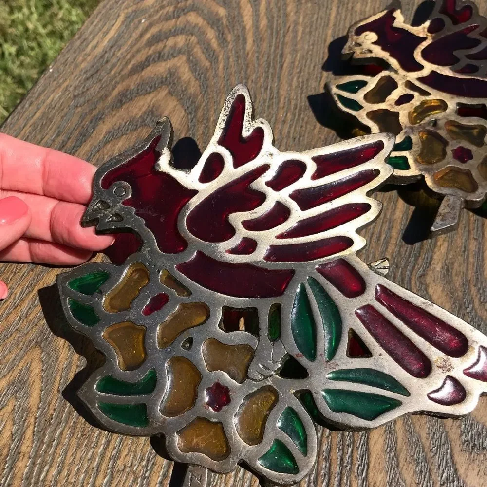 Cast iron cardinal trivets 🖤 vintage 🖤 antique 🖤